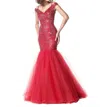 Sherri Hill Off-shoulder Mermaid Prom Dress In Ruby In Pink
