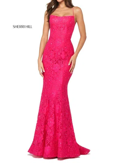 Sherri Hill Prom Lace Rhinestone Dress In Blush In Pink