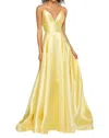 Sherri Hill Satin A-line Prom Dress In Yellow In Yellow