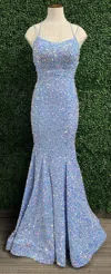 Sherri Hill Sequin Prom Gown In Light Blue In Blue