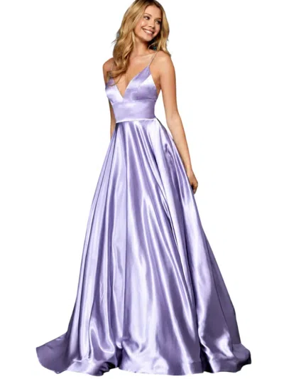 Sherri Hill Silk Charmeuse A-line Prom Gown In Lilac In Purple