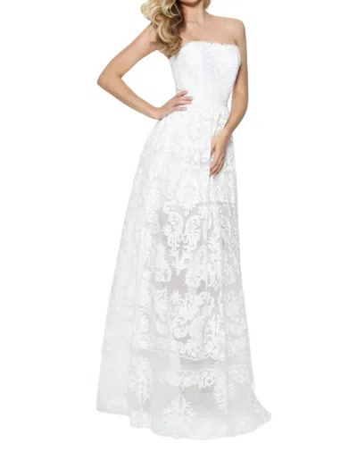 Sherri Hill Strapless Long Prom Dress In Ivory In White