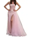 Sherri Hill Strapless Pearl Sequin Gown In Pink In Pink