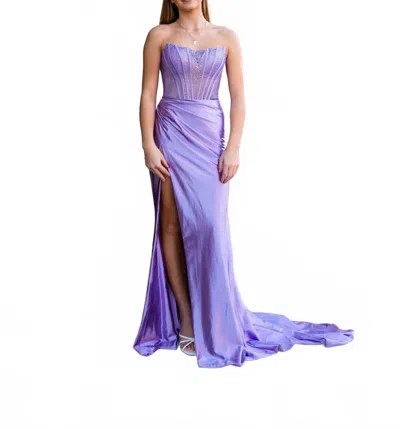 Sherri Hill Strapless Prom Dress In Purple