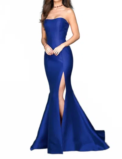 Sherri Hill Strapless Prom Gown In Royal Blue