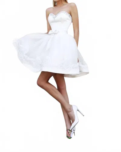 Sherri Hill Strapless Short Cocktail Dress In Ivory In White