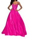 Sherri Hill Sweetheart Corset Bodice Prom Dress In Fuchsia In Pink