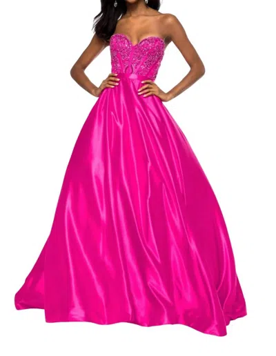 Sherri Hill Sweetheart Corset Bodice Prom Dress In Fuchsia In Pink