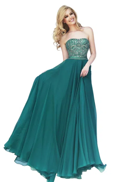 Sherri Hill Sweetheart Long Prom Dress In Emerald In Green