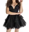 Sherri Hill Tulle Ball Cocktail Dress In Black In Black
