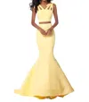 Sherri Hill Two-piece Taffeta Prom Dress In Yellow In Yellow