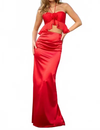 Sherri Hill Two-piece Gown In Red