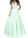 Sherri Hill V-neck Prom Dress In Light Green In Green