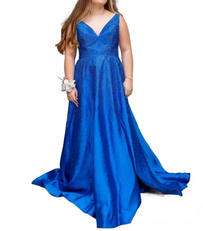 Sherri Hill Women's A-line V-neck Prom Dress In Royal In Blue