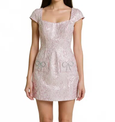 Sherri Hill Women's Fitted Brocade Cocktail Dress In Blush In Pink