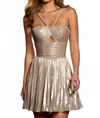 Sherri Hill Women's Halter With Keyhole Dress In Champagne In Brown
