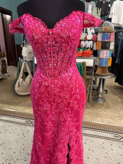 Sherri Hill Women's Off Shoulder Prom Dress In Fuchsia In Pink