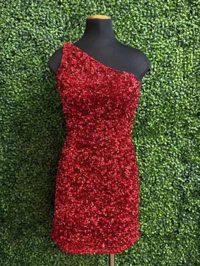 Sherri Hill Women's One Shoulder Short Sequin Dress In Red