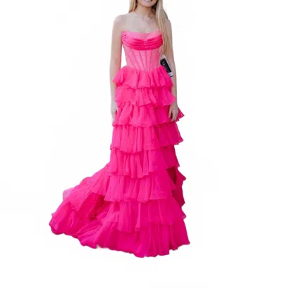 Sherri Hill Women's Prom Dress In Bright Pink