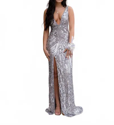 Sherri Hill Women's Prom Dress In Silver