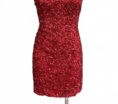 Sherri Hill Women's Sequin Open Back Short Dress In Red