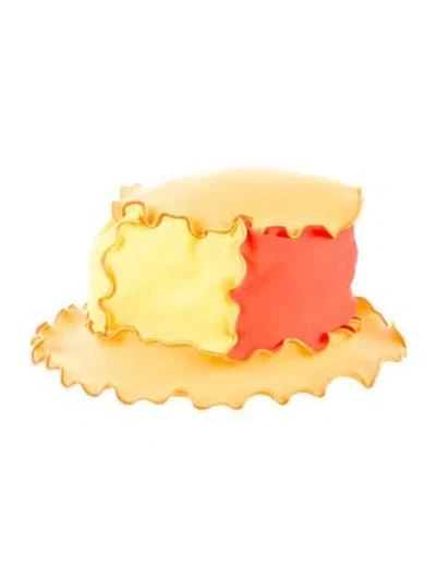 Pre-owned Sherris Ruffle-accented Bucket Hat W/ Tags In Orange