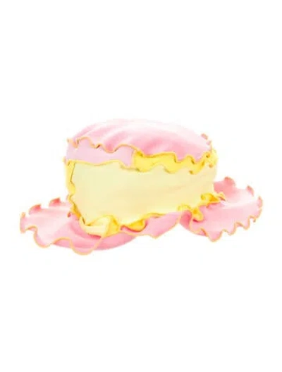 Pre-owned Sherris Ruffle-accented Bucket Hat W/ Tags In Yellow