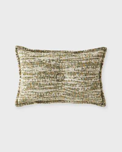 Sherry Kline Home Bryson Button Boudoir Pillow, 14" X 20" In Olive