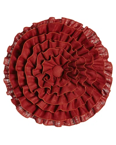 Sherry Kline Home Fresco Round Ruffle Pillow In Multi