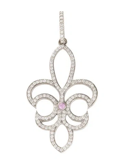 Pre-owned Sheryl Lowe 1.14ctw Diamond & Sapphire Fleure Pendant In Multi