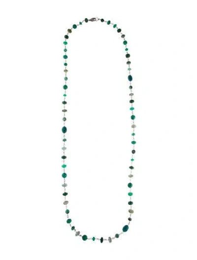 Pre-owned Sheryl Lowe 1.22ctw Diamond & Multistone Beaded Necklace, 44"