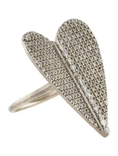 Pre-owned Sheryl Lowe 1.49ctw Diamond Folded Heard Ring In Multi