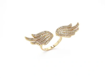 Sheryl Lowe 14k Angel Wing Ring In Gold
