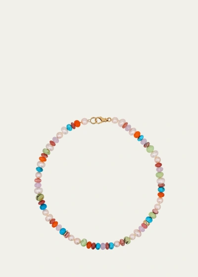 Sheryl Lowe 14k California Days Mixed Bead Necklace In Multi