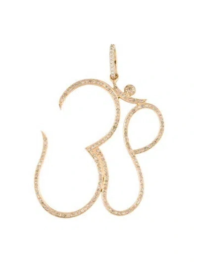 Pre-owned Sheryl Lowe 14k Diamond Om Pendant In Multi