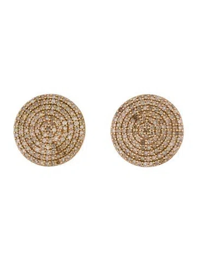 Pre-owned Sheryl Lowe 14k Diamond Pavé Stud Earrings In Multi