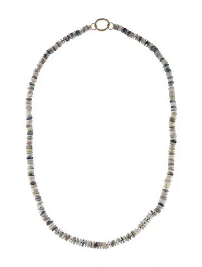 Pre-owned Sheryl Lowe 14k Opal Bead Strand Necklace, 23.5" In Multi