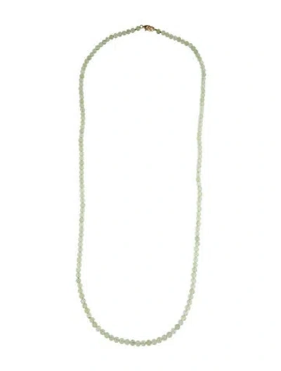 Pre-owned Sheryl Lowe 14k Prehnite Bead Strand, 31.75" In Multi