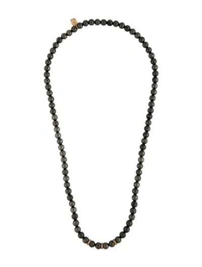 Pre-owned Sheryl Lowe 14k Pyrite & Diamond Bead Necklace In Multicolor