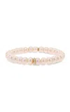 Sheryl Lowe 14k Pearl 8mm Bead Bracelet With Diamond Rondelle In White