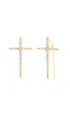 Sheryl Lowe 14k Yellow Gold Diamond Cross Earrings