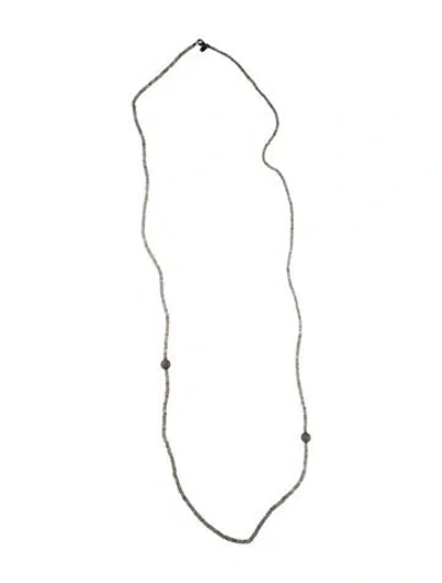 Pre-owned Sheryl Lowe 2.10ctw Diamond & Labradorite Beaded Necklace, 50" In Multi