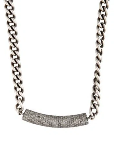 Pre-owned Sheryl Lowe 2.17ctw Diamond Roll Bar Collar Necklace, 17" In Multi