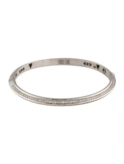 Pre-owned Sheryl Lowe 2.20ctw Diamond Knife Edge Hinged Bangle, 6.75" In Multi