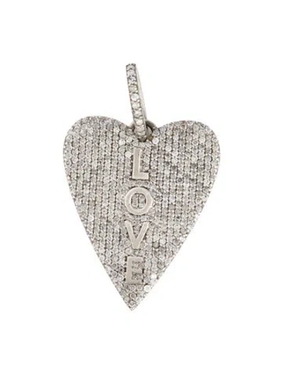 Pre-owned Sheryl Lowe 2.88ctw Diamond Heart 'love' Pendant In Multicolor