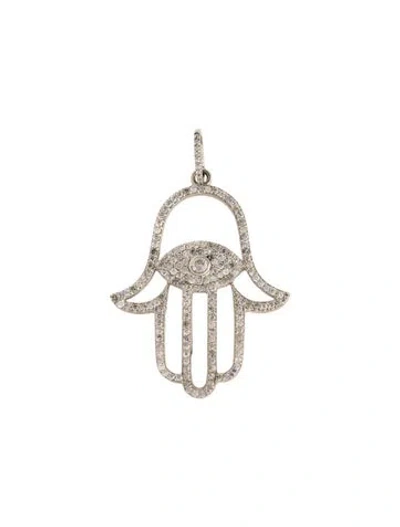 Pre-owned Sheryl Lowe 3.57ctw Diamond Hamsa Pendant In Multicolor