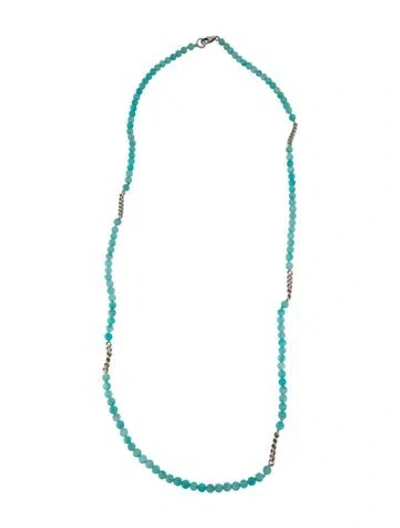 Pre-owned Sheryl Lowe Amazonite Bead Necklace, 36" In Multi