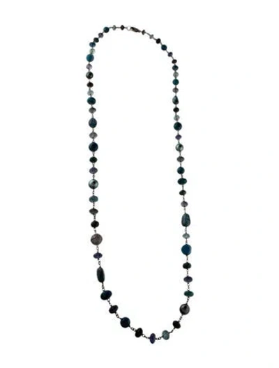 Pre-owned Sheryl Lowe Apatite Mix Wire Wrap Necklace, 42.5" In Multi