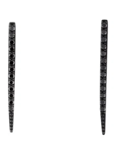 Pre-owned Sheryl Lowe Black Diamond Paperclip Earrings In Multicolor