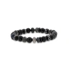 Sheryl Lowe Black Mix 8mm Bead Bracelet With Diamond Donut